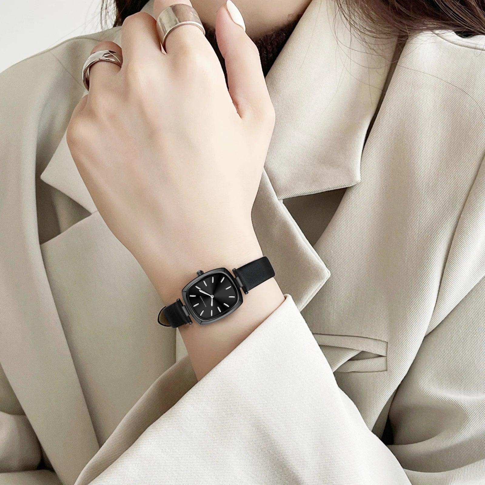 New Elegant Womens Top Brand Watch Original Leather Rose Gold Tone 3Bar Waterproof Fashion Quartz Watches for Women