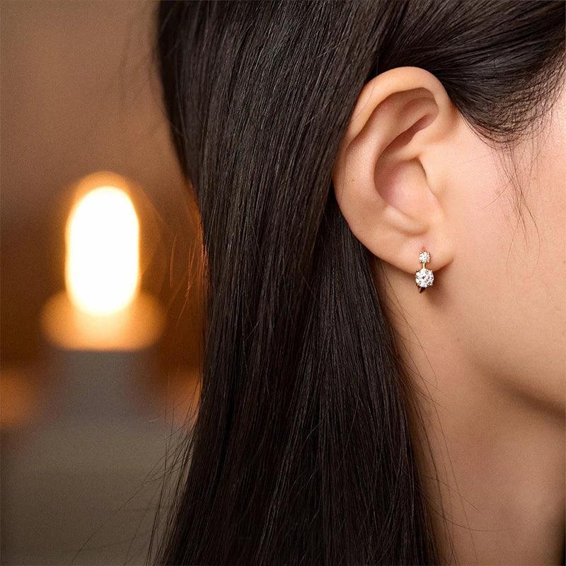 Stunning Luxury D Colour 1 Carat Moissanite Diamonds Earrings - Silver Hoop Earrings For Women Fine Jewellery - The Jewellery Supermarket