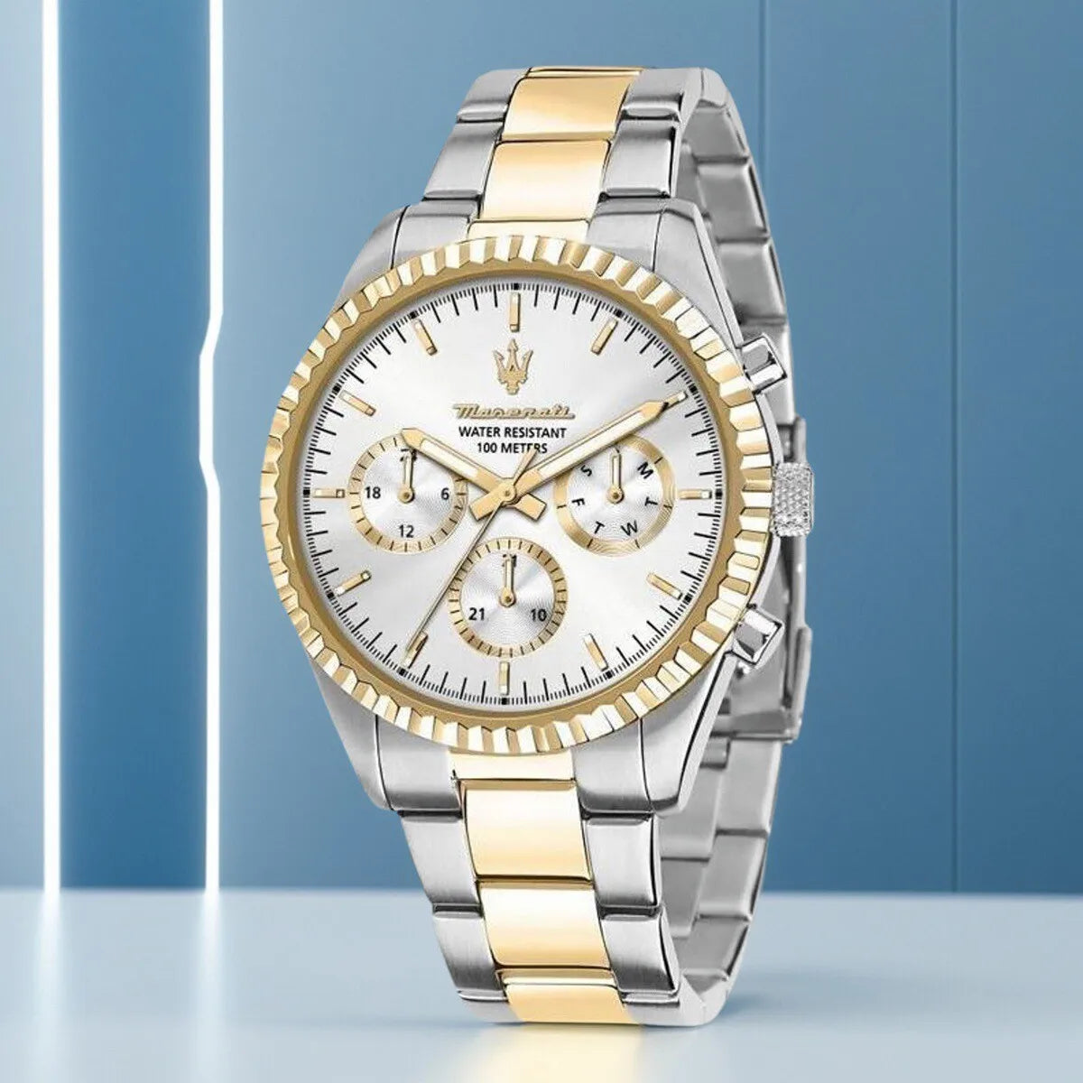 Original Maserati Blue Gold Men's Luxury Gold Fashion Trend Dial European and American Business watch