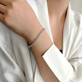 Sparkling 0.1ct 3mm D VVS1 Moissanite Diamonds Bracelet with GRA -  Sterling Silver Wedding Party Fine Jewellery - The Jewellery Supermarket