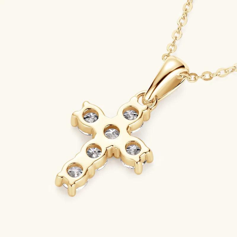 Classic Charming Colour D VVS1 Moissanite Diamonds Cross Necklace - Silver with Certificate Fine Jewellery - The Jewellery Supermarket
