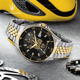 Luxury Maserati Watches Men's Luxury Fashion Trends in Europe and America Luminous Gold Steel Strap. Ideal Present