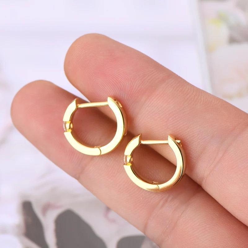 New Design 14KGP Moissanite Diamonds Hoop Earrings 2.0mm VVS1 Fine Jewellery - Silver Earrings for Women Men - The Jewellery Supermarket