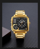 Trendsetter Casual 2 Display Chrono Hipster Waterproof Steel Bracelet Back Light Analog Digital Sport Watches - The Jewellery Supermarket