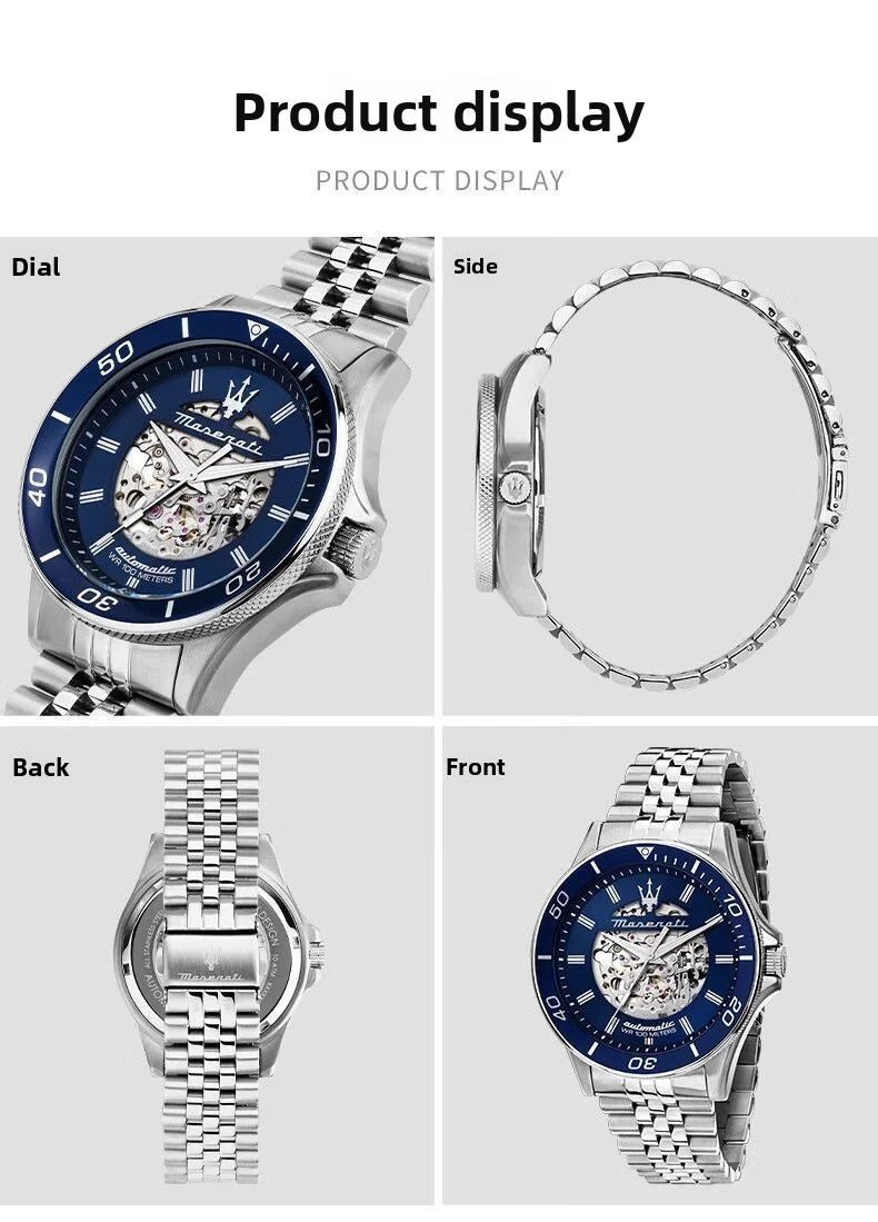 Maserati Sports Watch Men's Hollow Automatic Mechanical Fashion Perspective of European and American Watches