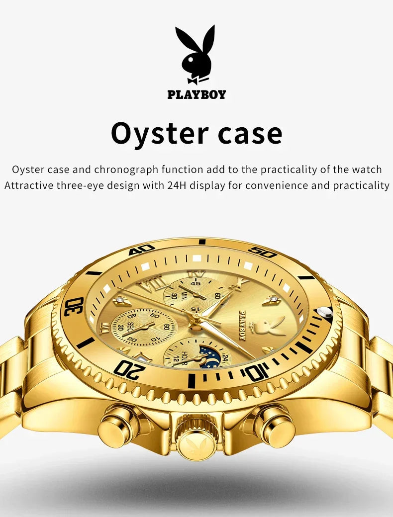 PLAYBOY High Quality Multifunction Best Selling Original Luxury Waterproof Fashion Business Quartz Wrist Watches