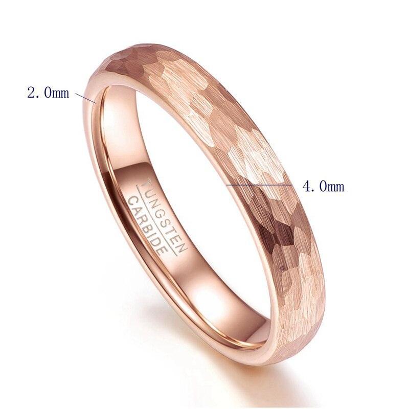 Gold Color Geometric Figure 4 & 6mm Width Men Women Tungsten Carbide Wedding Rings - The Jewellery Supermarket