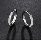 Delicate 18KGP D Color VVS1 Moissanite Diamonds Hoop Earrings For Women Silver Diamond Fashion Party Jewellery - The Jewellery Supermarket
