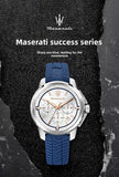 Maserati Luxury Watch Men's Sports Racing Success Series Fashion Multifunction Waterproof Silicone Strap Quartz Watch
