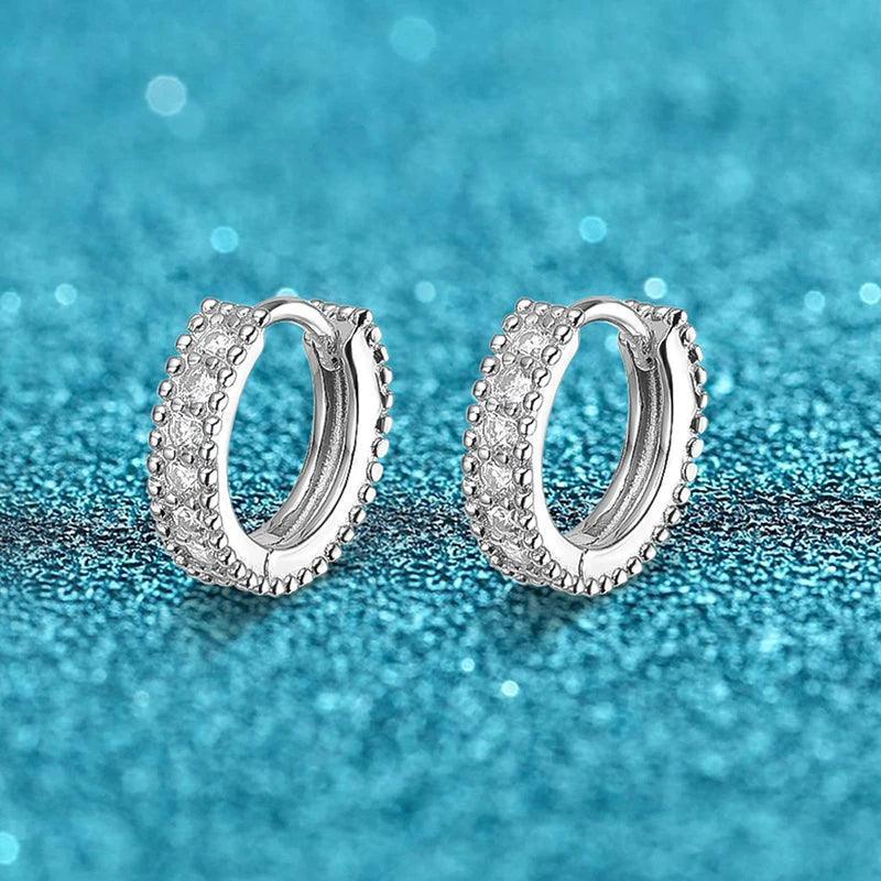 Outstanding D Color VVS1 0.14ct Moissanite Diamonds Hoop Earrings Silver Wedding Gifts Fine Jewellery - The Jewellery Supermarket