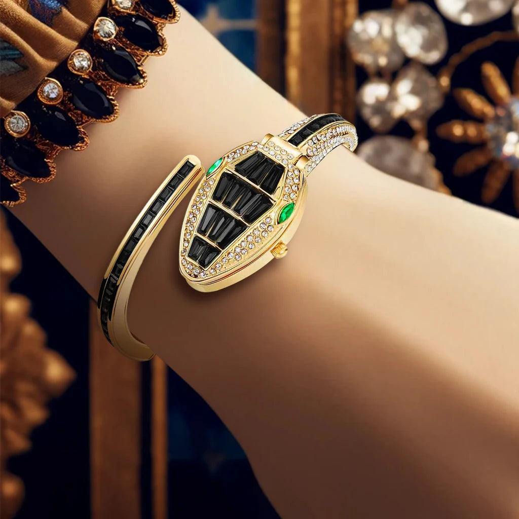 Fashionable Snake Design Style, Elegant and Unique High-End Women's Quartz Watches with Niche and Atmospheric Design