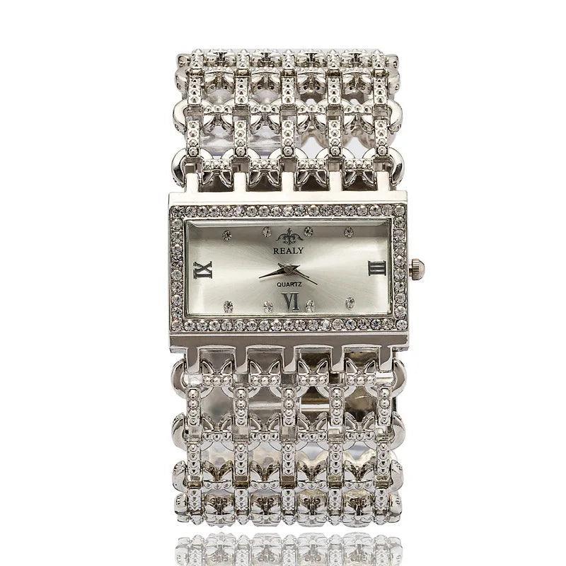 Classic Square Gold Women Watches High-end Temperament Ladies Dress Bracelet Watch Luxury Diamonds Quartz Wristwatch Montre - The Jewellery Supermarket