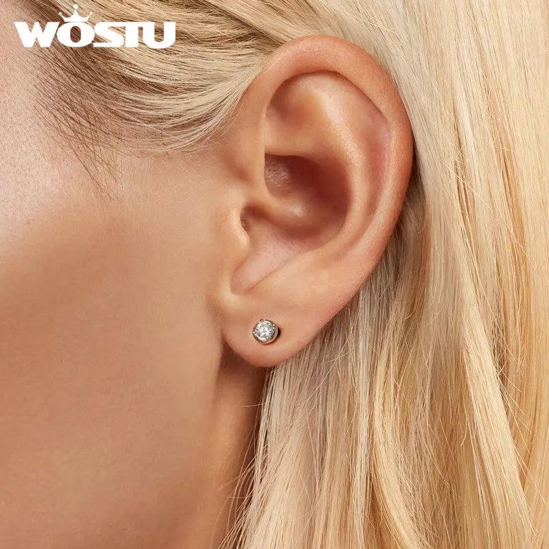 Lovely Round 0.1 CT Moissanite Diamonds Stud Earrings For Women - Sterling Silver Original Moissanite Fine Jewellery - The Jewellery Supermarket