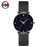New Arrival Elegant Fashion Lady's Watch Luxury Rhinestone Starry Sky Dial Waterproof Stainless Steel Strap Watches