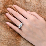 Luxury Three Stone 925 Sterling Silver D3.0CT D Colour Moissanite Rings Engagement Wedding GRA Certified Jewellery