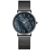 Elegant Luxury Women Watch Quartz Movement Shell Dial Rhinestone Stainless Steel Fashion Waterproof Wristwatches