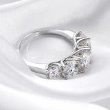 5 Stones 18KGP 3.6CT All Moissanite Sparkling Diamonds Rings for Women Engagement Wedding Sterling Silver Jewellery