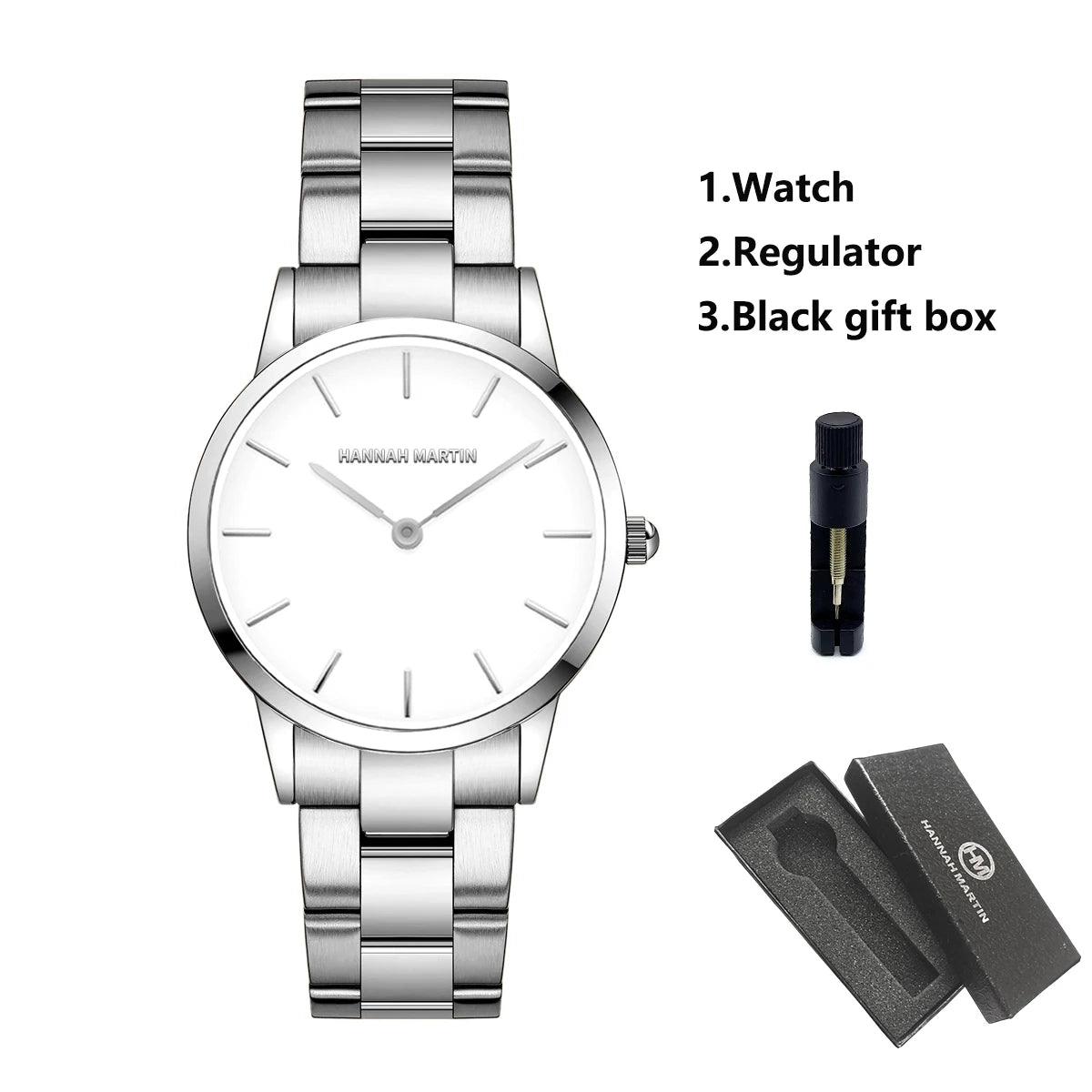 NEW Elegant Quartz Pearl Oyster Jade Stone White Shell Waterproof Ladies Full Stainless Steel Classic Wrist Watches