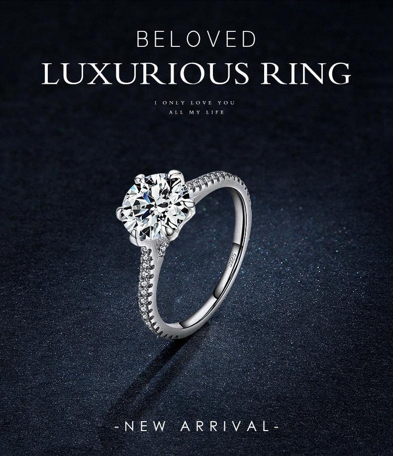 Gorgeous Clear 3ct AAAA Simulated Diamonds Ring - Classic Real Silver Crown Ring, Statement Fine Jewellery - The Jewellery Supermarket