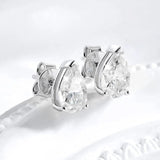 Awesome 1CT 2CT 4CT Pear Cut Moissanite Diamonds Stud Earrings for Women - Sparkling Solitaire Fine Jewellery - The Jewellery Supermarket