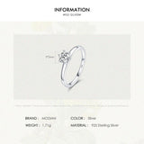 Authentic Sterling Silver Charm Simple Round Clear AAAA Simulated Diamond Rings - Fine Statement Jewellery - The Jewellery Supermarket