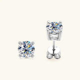 18KGP 6.5mm 3.0cttw D Colour Moissanite Diamonds Fine Jewellery Set - Silver Stud Earrings Necklace for Special Occasions - The Jewellery Supermarket