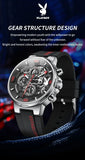 PLAYBOY Casual Quartz Luxury Sports Luminous Waterproof Fashion High-end Silicone Strap Men's Wristwatch