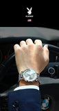 PLAYBOY Casual Simple Automatic Mechanical Men's Watches Original Waterproof Calendar High Quality Watch for Men