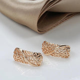 Fashion Ethnic Design 14K Rolled Rose Gold Full Hollow Texture Drop Earrings - Simple Party Daily  Jewellery