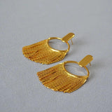 Fashion Statement Long Gold Plated Bling Tassel Earrings For Women and Girls - Stainless Steel Daily Fashion Jewellery - The Jewellery Supermarket