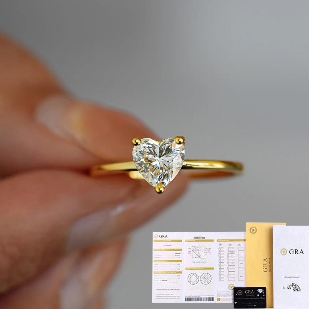 Terrific 1Carat Princess Cut Moissanite Solitaire Diamond Rings Silver 18K Gold Plated Wedding Engagement Jewellery