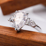 Waterdrop Shape GRA Certified 1-4CT Pear Cut 925 Sterling Silver Moissanite Diamonds Wedding Engagement Rings