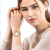 Elegant Minimalist Rose Gold Plated Elliptic Women's Watches,  Square Japanese Movement Casual Fashion Wristwatches