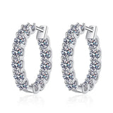 18KGP Total 2.6CT Full Moissanite Diamonds Hoop Earring for Women - Sparkling Silver Earrings for All Occasions - The Jewellery Supermarket
