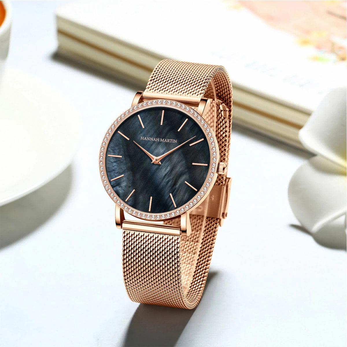 Luxury Elegant Women Watch Rhinestone Stainless Steel Fashion Japanese Quartz Movement Waterproof Ladies Wristwatches