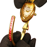 Luxurious Casual Style Honeycomb Case One Piece Women's Steel Band Snake-Shaped Snake Body Red Eye Quartz Watch