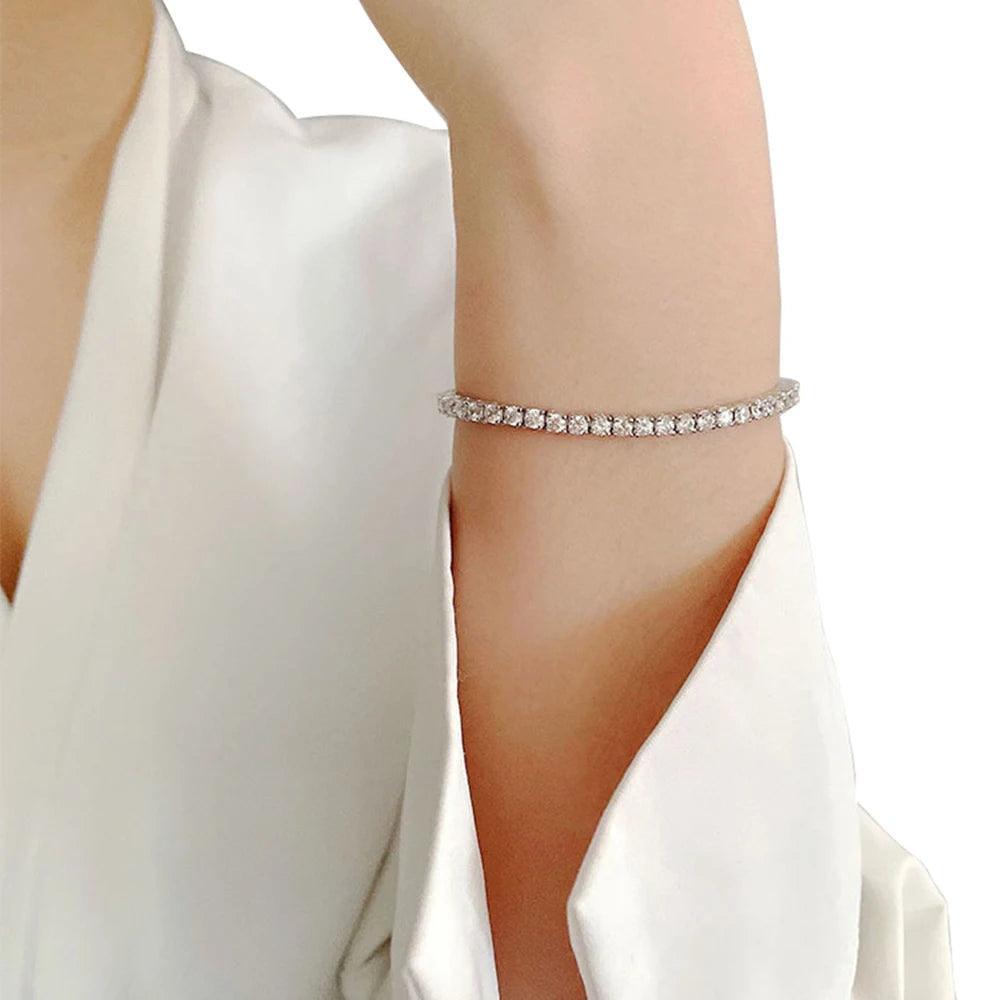 Terrific 18KGP GRA Certified VVS1 Full Moissanite Diamonds Tennis Bracelet - Silver Bracelet Fine Jewellery - The Jewellery Supermarket