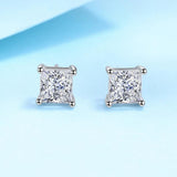 Remarkable 2 Carat Princess Cut 18K WGP Moissanite Diamonds Earrings for Men/Women - Sterling Silver Fine Jewellery - The Jewellery Supermarket