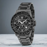 Original Luxury Maserati Men's Watch SFIDA Challenge Series Luxury Business Trendy Black Gold Steel Belt Watch