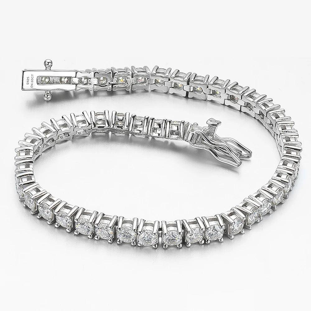 Terrific 18KGP GRA Certified VVS1 Full Moissanite Diamonds Tennis Bracelet - Silver Bracelet Fine Jewellery - The Jewellery Supermarket