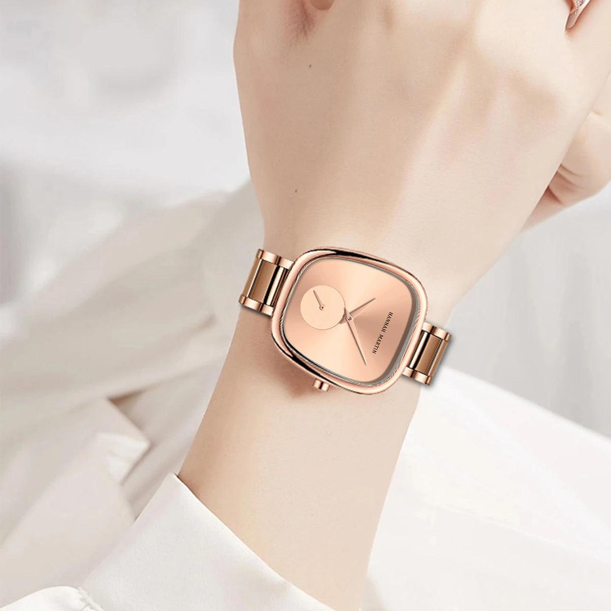 New Luxury Elegant Multifunction Ladies Watches. New Barrel Design Waterproof Quartz Wristwatches for Women