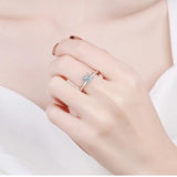 Princess Cut 1ct 2ct Moissanite Diamonds Solitaire Rings For Women Sterling Silver Pass Diamond Test Wedding Rings
