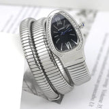 Classic Snake Shape Zircon Diamonds Quartz Watches for Women's Fashionable Elegant High Grade Women's Watches