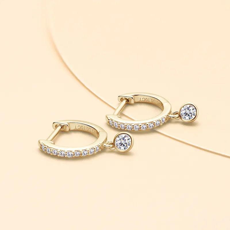 New Arrival D Colour VVS1 Moissanite Diamond Hoops Earrings - Huggie Drop Earrings 925 Silver Fine Jewellery - The Jewellery Supermarket