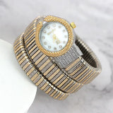 Luxury Snake Pattern Shiny Zircon Diamonds Studded Quartz Watches for Women Ladies Fashion Birthday Gift Jewellery