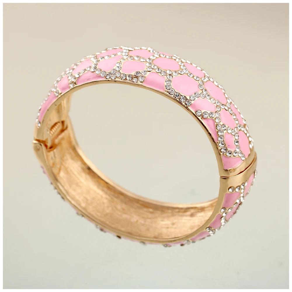 New Arrival Lady's Enameled Colorful Rhinestones Fashion Bracelet - Chunky Bangle Women Costume Statement Jewellery - The Jewellery Supermarket