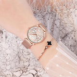 Elegant Top Layer Cowhide or Stainless Steel Strap Luxury Watch Quartz Movement 3ATM Waterproof Ladies Watches