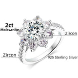 Brilliant GRA Certified VVS1 Moissanite Diamond Rings 925 Sterling Silver Sunflower Wedding Enggement Fine Jewellery