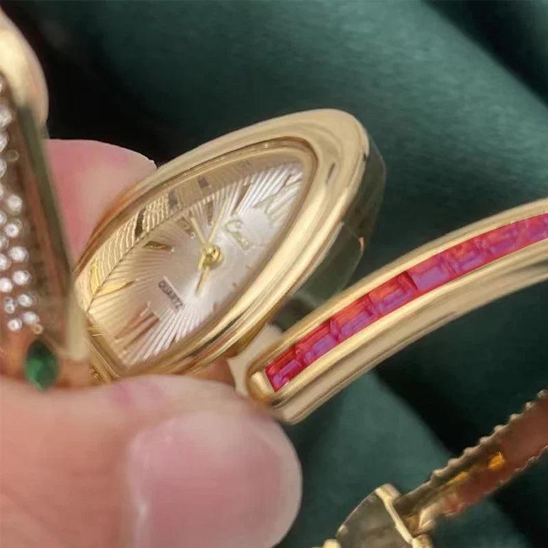New Luxury Exquisite Fashionable Elegant Women Quartz Snake Design Personalized Small dial Wrist Watches