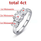 Wonderful 5 Stones Sparkling 18KGP 3.6CT All Moissanite Diamonds Rings Wedding Engagement Sterling Silver Jewellery